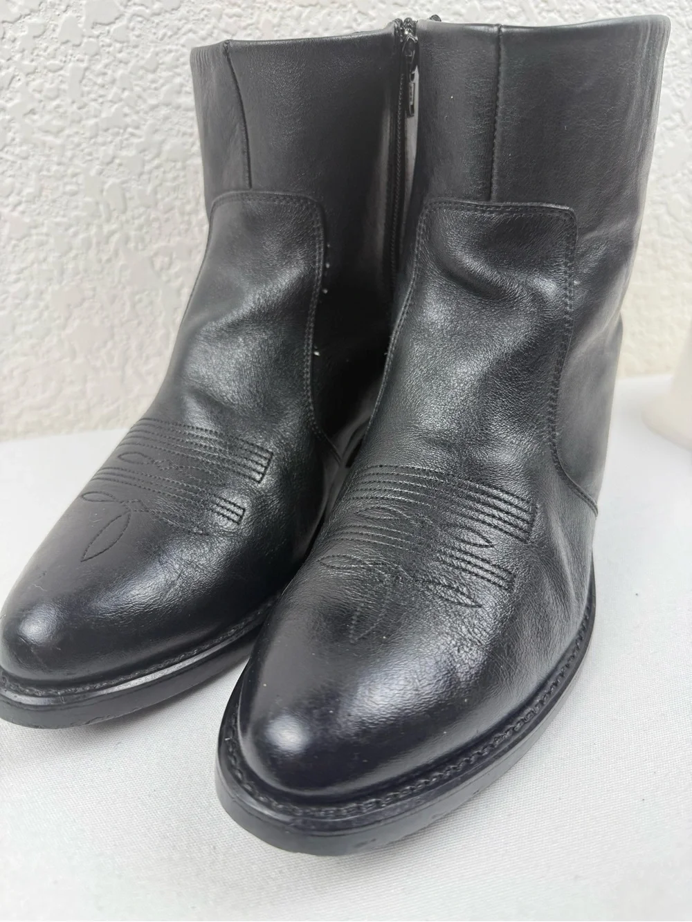 Durango TR820 Western Ankle Boots | Black Leather | Side Zip | Men's 9EE